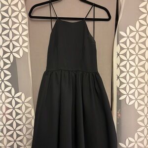 LuLu's Black Evening Dress with Spaghetti Straps
